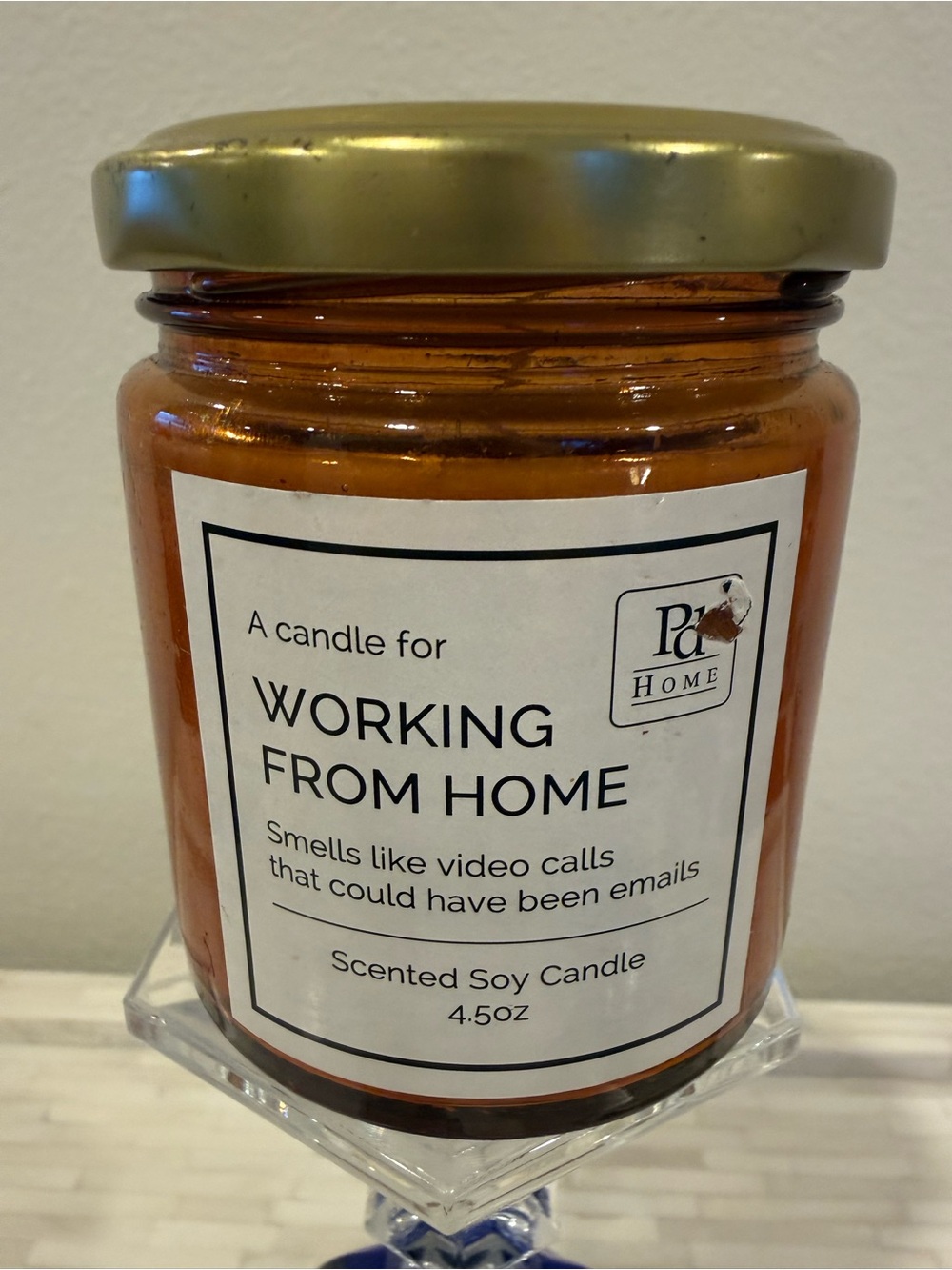 Working From Home Scented Soy Candle - Amber
